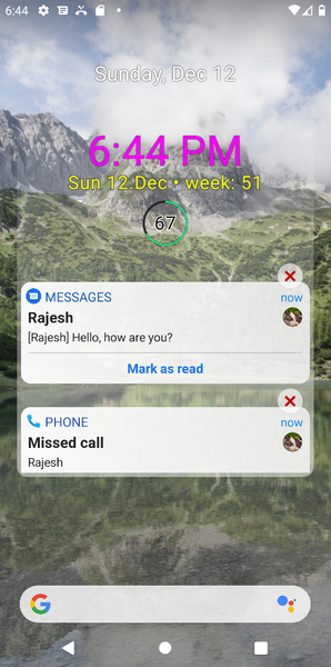 Notification Widget - عکس برنامه موبایلی اندروید