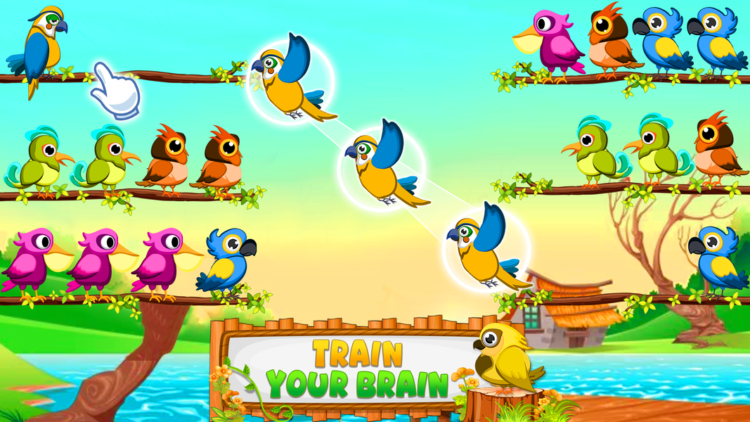 Bird Sort Game: Color Puzzle - Gameplay image of android game