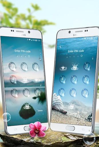 Lock screen - water droplets - عکس برنامه موبایلی اندروید