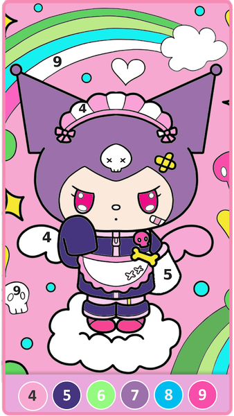 Ku-Romi Coloring By Number - Gameplay image of android game