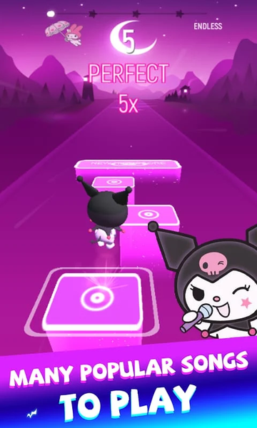 Sanrio Kuromi Cute Tiles Music - Gameplay image of android game