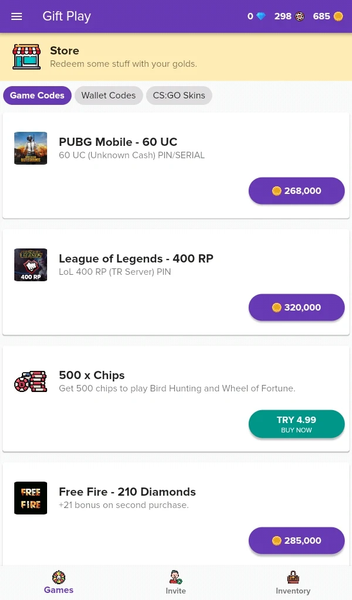 Gift Play - Earn Game Codes - عکس برنامه موبایلی اندروید