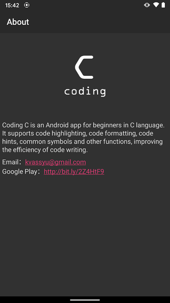 Coding C - Image screenshot of android app