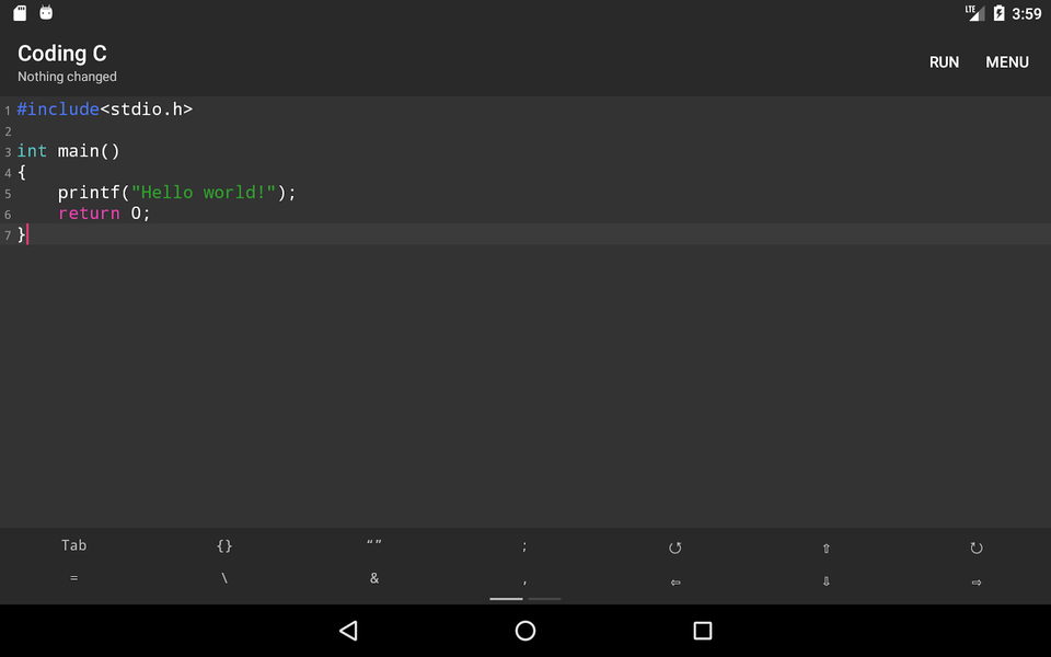 Coding C - Image screenshot of android app