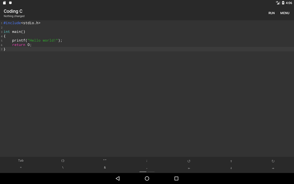 Coding C - Image screenshot of android app