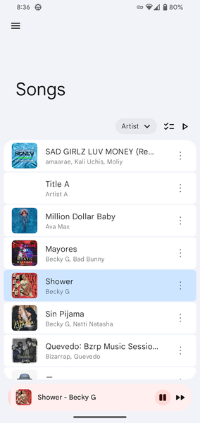 Vanilla Music Player - عکس برنامه موبایلی اندروید