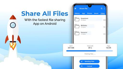 File Transfer Data Sharing: Transfer Music, Video - Image screenshot of android app