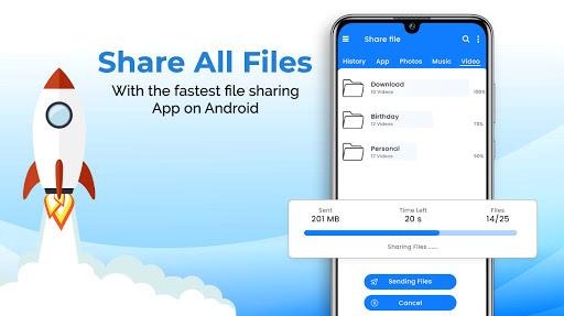 File Transfer Data Sharing: Transfer Music, Video - عکس برنامه موبایلی اندروید