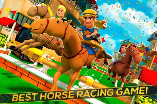 Cartoon Horse Riding: Run Race - Gameplay image of android game