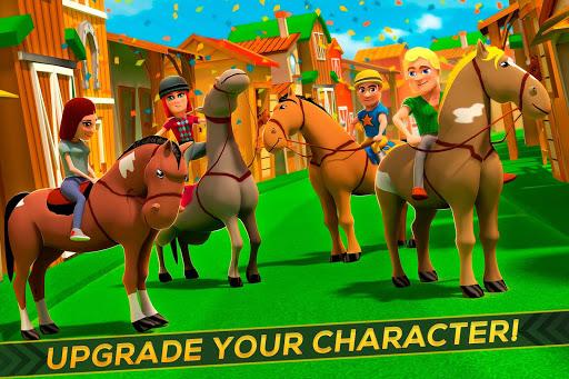 Cartoon Horse Riding: Run Race - Gameplay image of android game