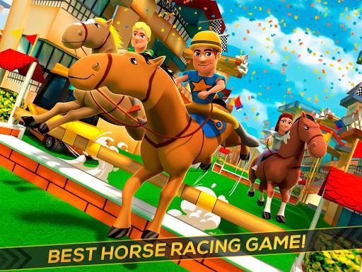 Cartoon Horse Riding: Run Race - Gameplay image of android game