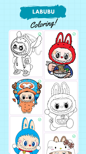 Labubu Coloring by Number - عکس بازی موبایلی اندروید