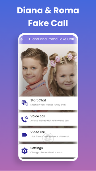 Diana and Roma Fake Video Call - Image screenshot of android app