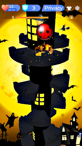 Tower Ladybug Ball Jump - Gameplay image of android game