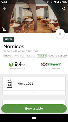 TheFork - Restaurant bookings - Image screenshot of android app