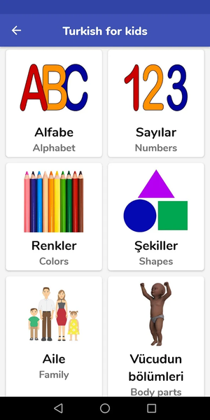 Turkish For Kids - Image screenshot of android app