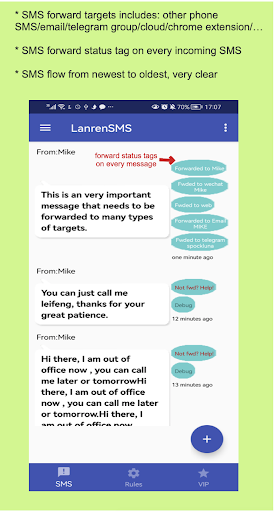 SMS Forwarder - عکس برنامه موبایلی اندروید