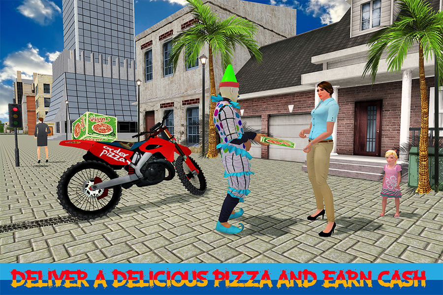 Pizza Boy Bike Delivery Game - Gameplay image of android game