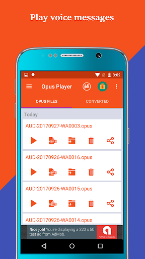 Opus Player: Manage your audio & voice messages - عکس برنامه موبایلی اندروید