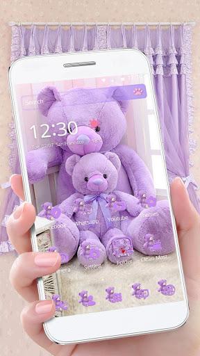 Lavender Teddy Bear Theme - Image screenshot of android app
