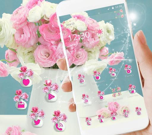 Pink Rose Theme for Launcher Rose Love - عکس برنامه موبایلی اندروید