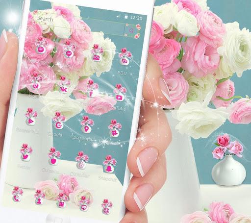 Pink Rose Theme for Launcher Rose Love - عکس برنامه موبایلی اندروید