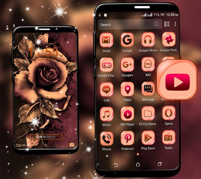 Artistic Rose Launcher Theme - عکس برنامه موبایلی اندروید