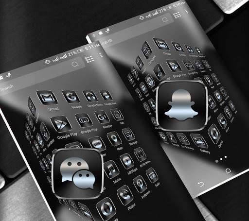Black Silver Launcher Theme - Image screenshot of android app