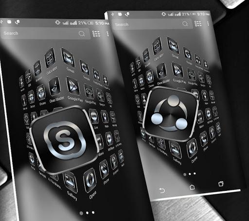 Black Silver Launcher Theme - Image screenshot of android app