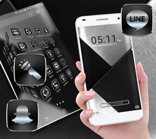 Black Silver Launcher Theme - Image screenshot of android app
