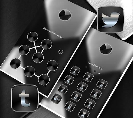 Black Silver Launcher Theme - Image screenshot of android app