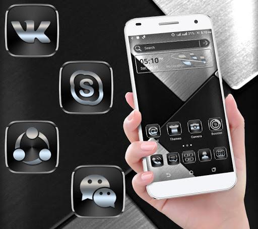 Black Silver Launcher Theme - Image screenshot of android app