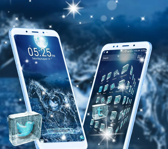 Blue Ice Horse Launcher Theme - عکس برنامه موبایلی اندروید