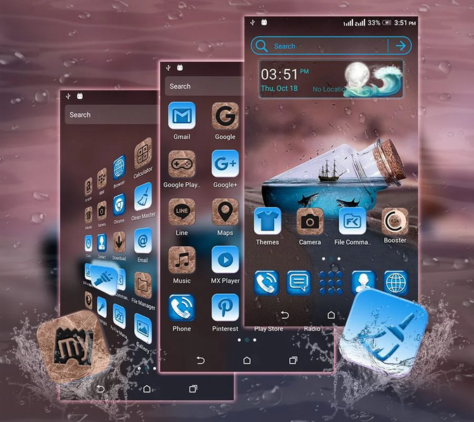 Sea Bottle Launcher Theme - Image screenshot of android app