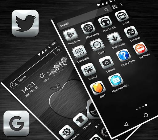 Crystal Silver Launcher Theme - Image screenshot of android app