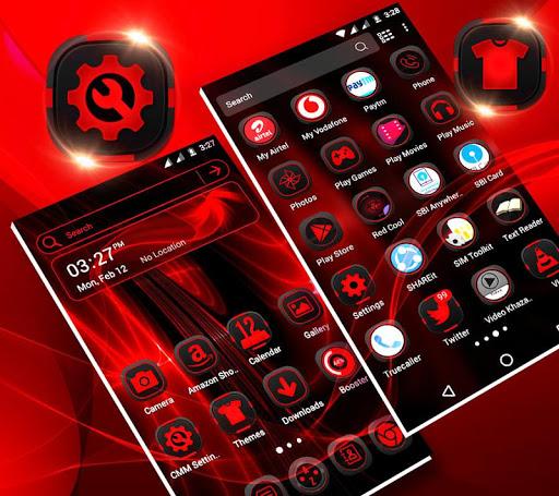 Dark Red Launcher Theme - Image screenshot of android app