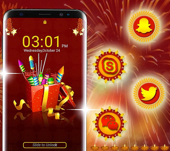 Diwali Crackers Launcher Theme - عکس برنامه موبایلی اندروید