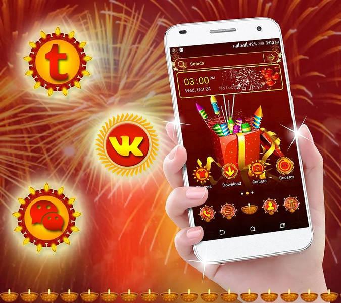 Diwali Crackers Launcher Theme - Image screenshot of android app