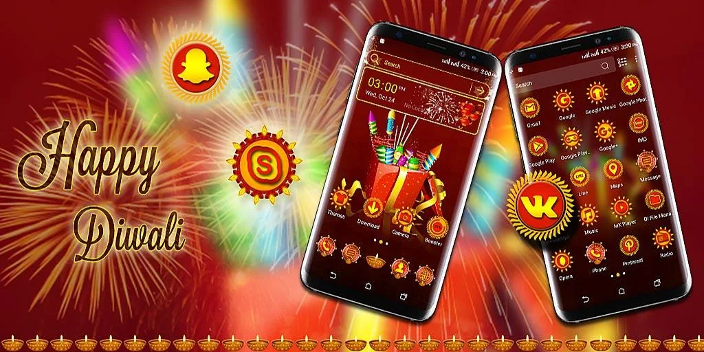 Diwali Crackers Launcher Theme - Image screenshot of android app