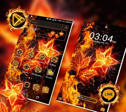 Fire Flower Launcher Theme - Image screenshot of android app