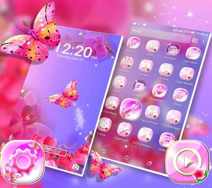 Flower Butterfly LauncherTheme - عکس برنامه موبایلی اندروید