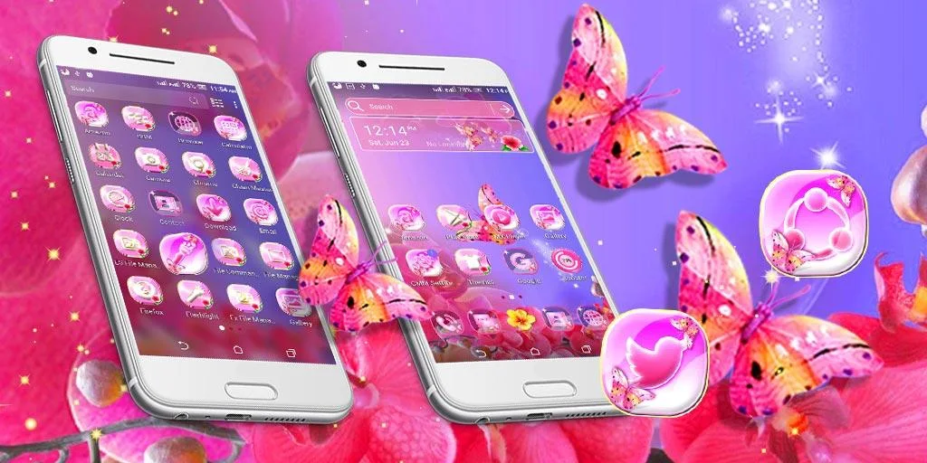 Flower Butterfly LauncherTheme - Image screenshot of android app