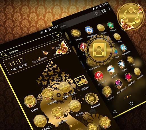 Gold Butterfly Girl Theme - Image screenshot of android app