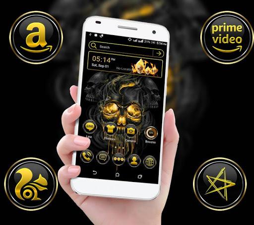 Gold Skull Launcher Theme - Image screenshot of android app