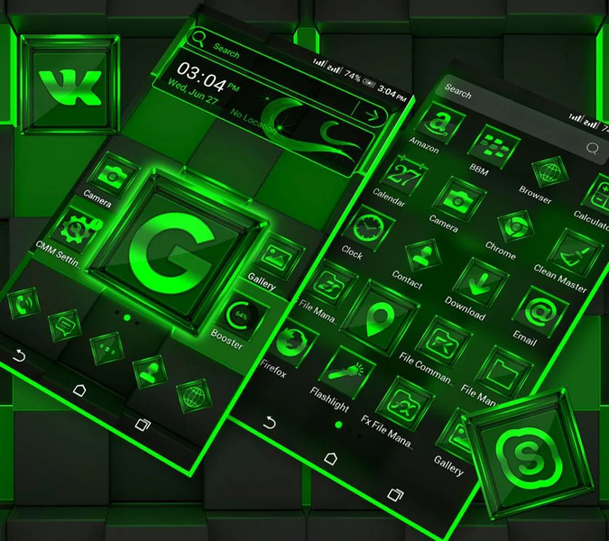 Green Light Launcher Theme - Image screenshot of android app