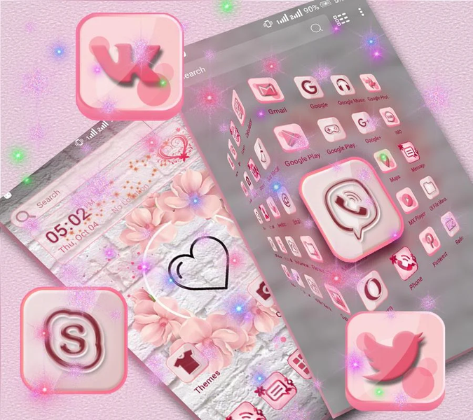Heart Love Launcher Theme - Image screenshot of android app