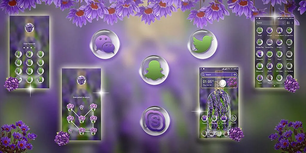 Lavender Launcher Theme - Image screenshot of android app