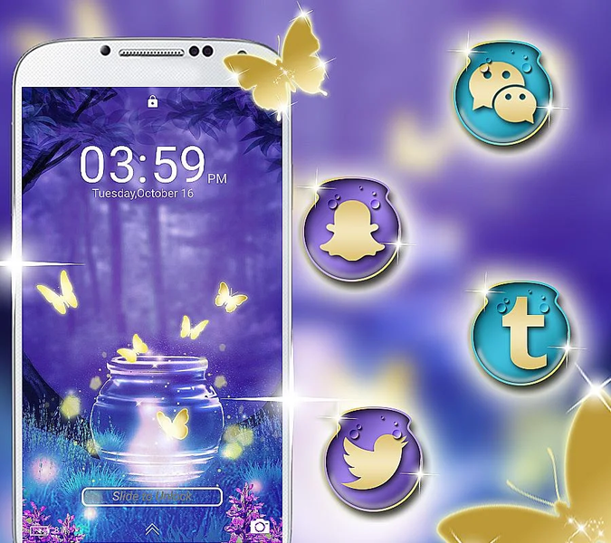 Neon Butterfly Launcher Theme - عکس برنامه موبایلی اندروید