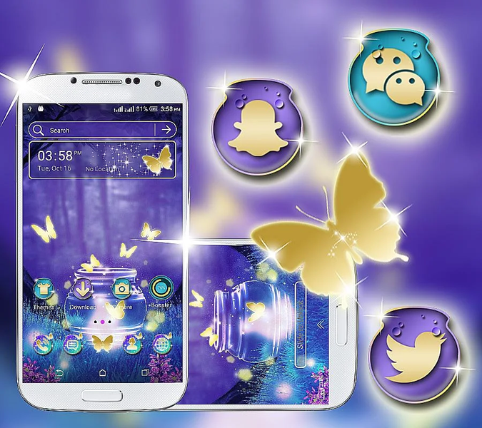 Neon Butterfly Launcher Theme - عکس برنامه موبایلی اندروید