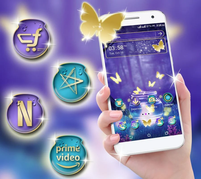 Neon Butterfly Launcher Theme - عکس برنامه موبایلی اندروید